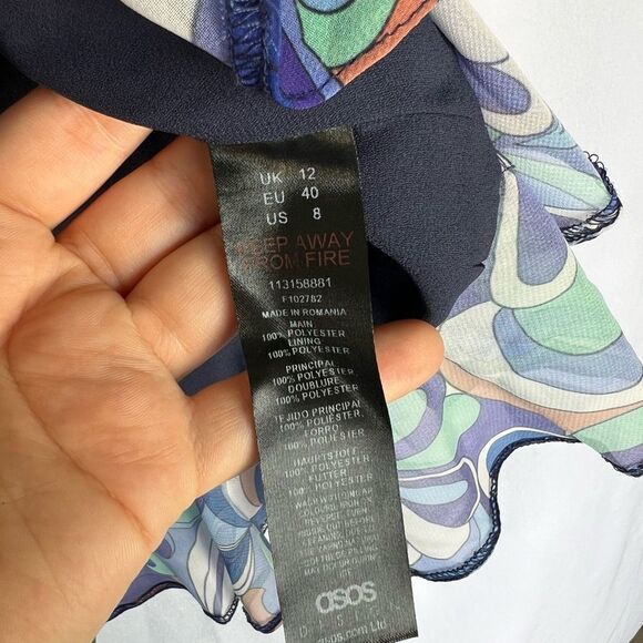 ASOS RUFFLE PRINT MINI SKIRT size 8 - Picture 7 of 11